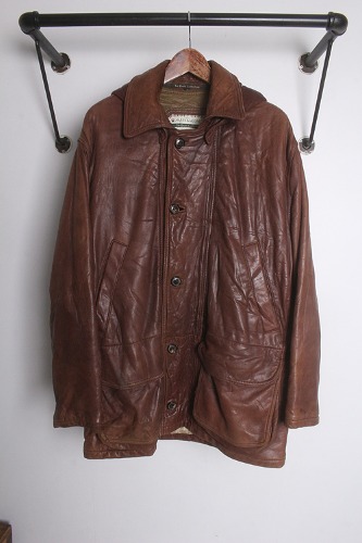 ~80s HARRY &amp; MOORE (L) made in ITALY &quot;leather&quot;